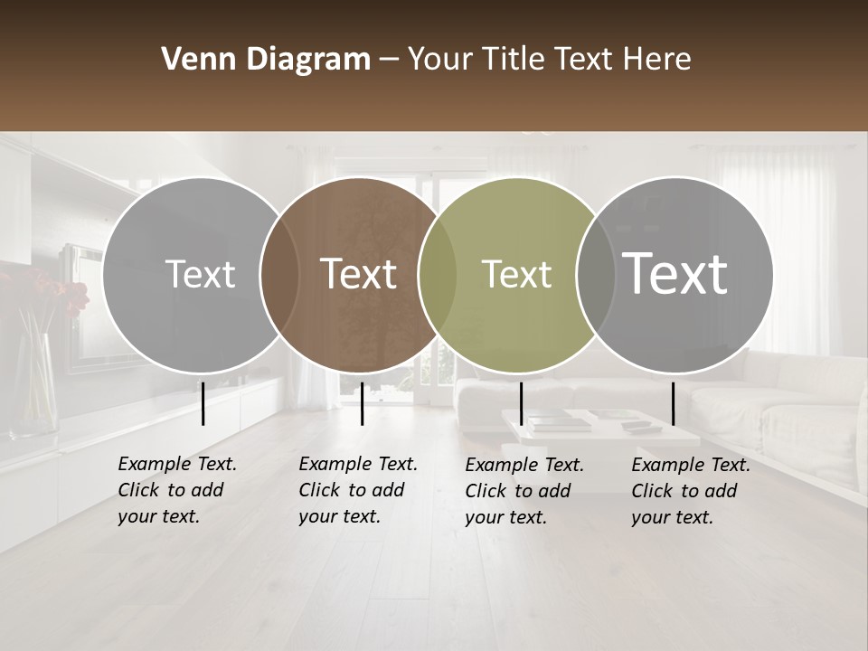 A Living Room With A Large White Couch PowerPoint Template