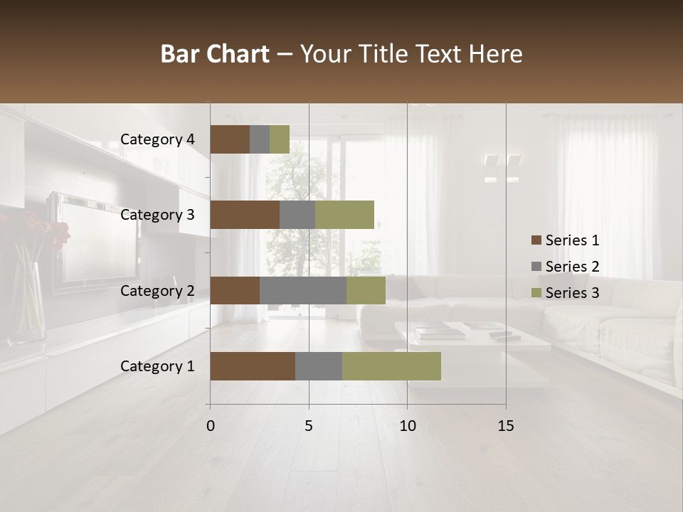 A Living Room With A Large White Couch PowerPoint Template