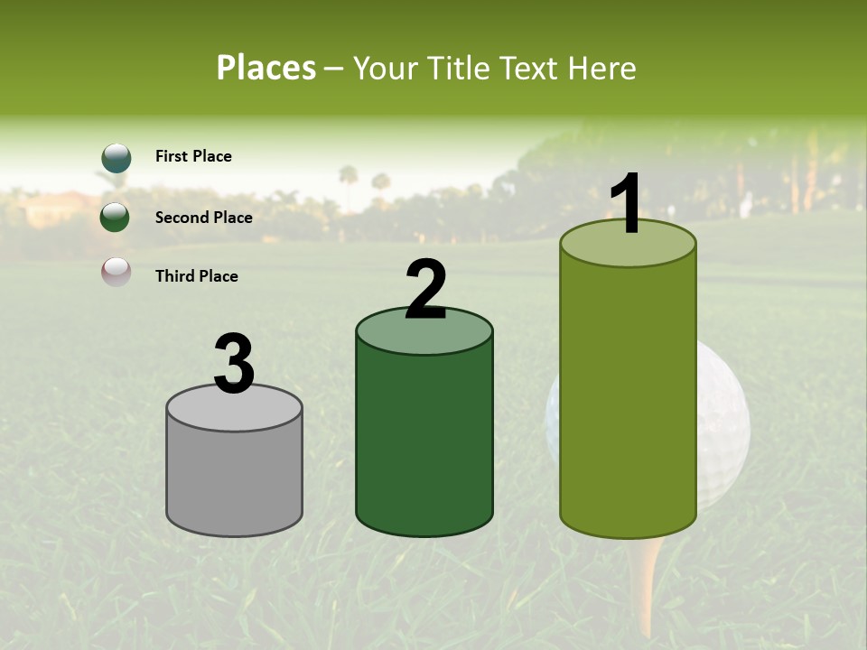 A Golf Ball On A Tee In The Grass PowerPoint Template