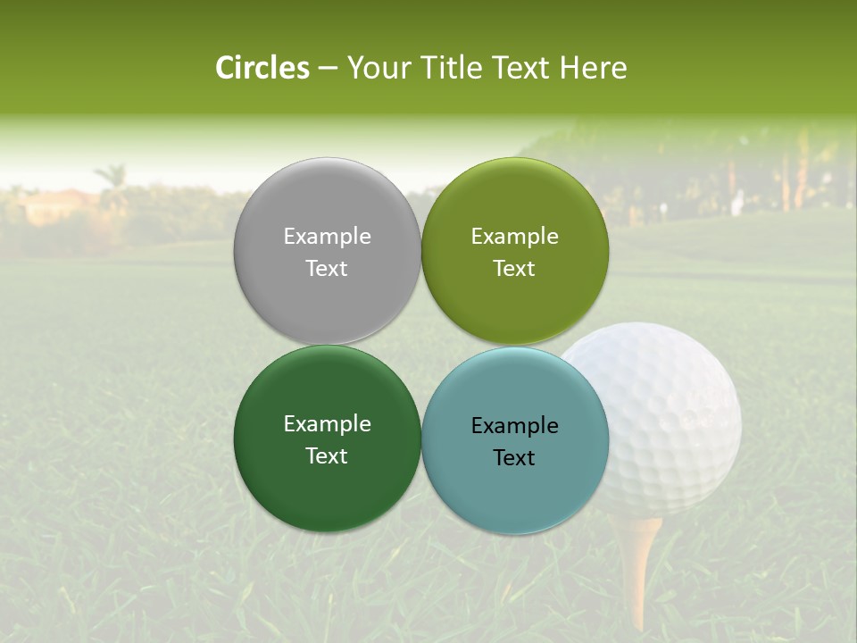 A Golf Ball On A Tee In The Grass PowerPoint Template