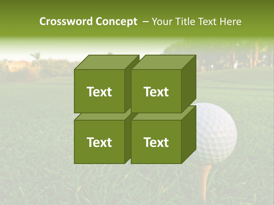 A Golf Ball On A Tee In The Grass PowerPoint Template
