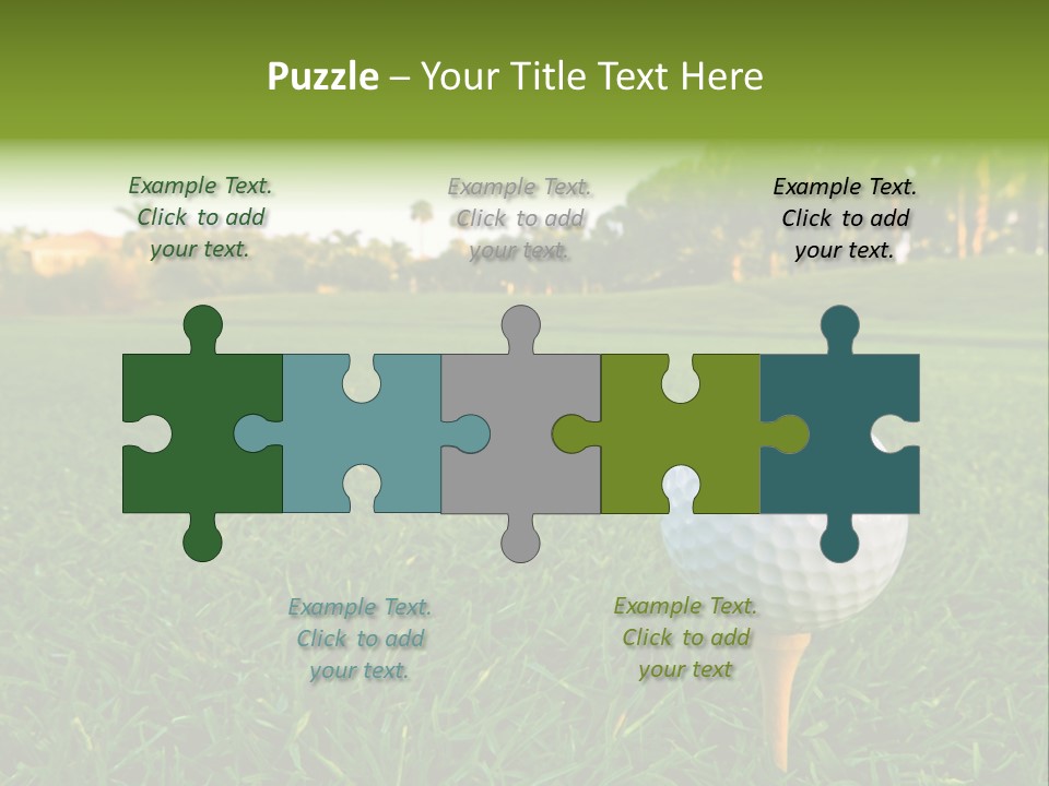 A Golf Ball On A Tee In The Grass PowerPoint Template