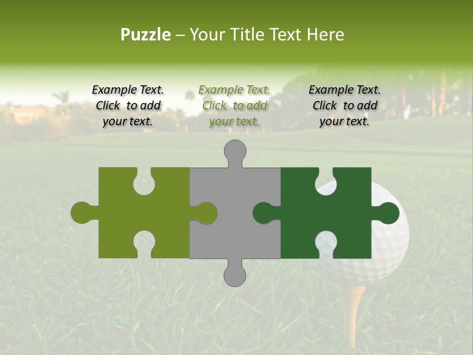 A Golf Ball On A Tee In The Grass PowerPoint Template