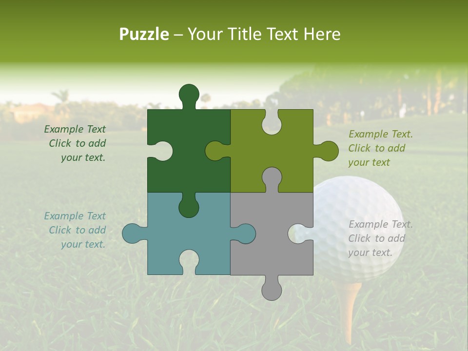 A Golf Ball On A Tee In The Grass PowerPoint Template