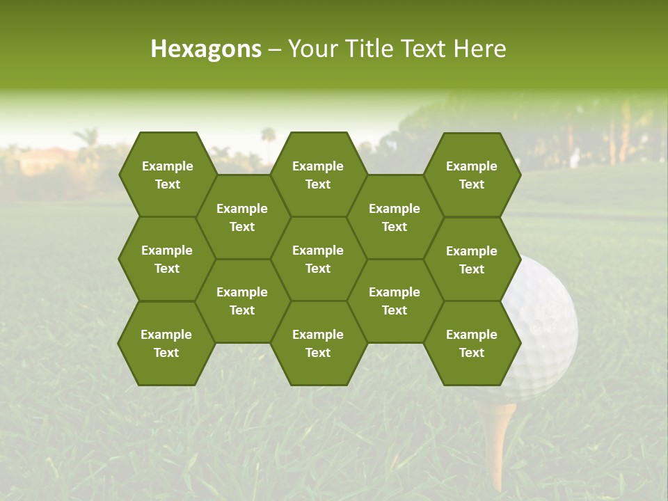 A Golf Ball On A Tee In The Grass PowerPoint Template