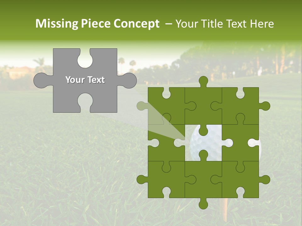 A Golf Ball On A Tee In The Grass PowerPoint Template