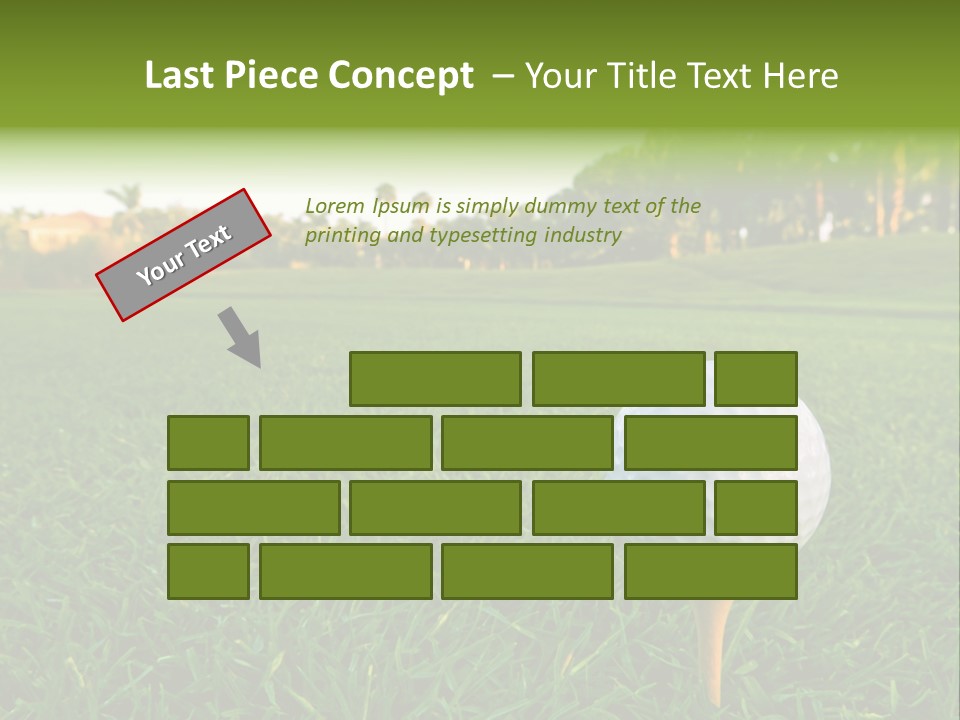 A Golf Ball On A Tee In The Grass PowerPoint Template