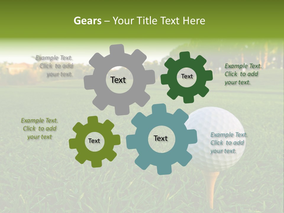 A Golf Ball On A Tee In The Grass PowerPoint Template