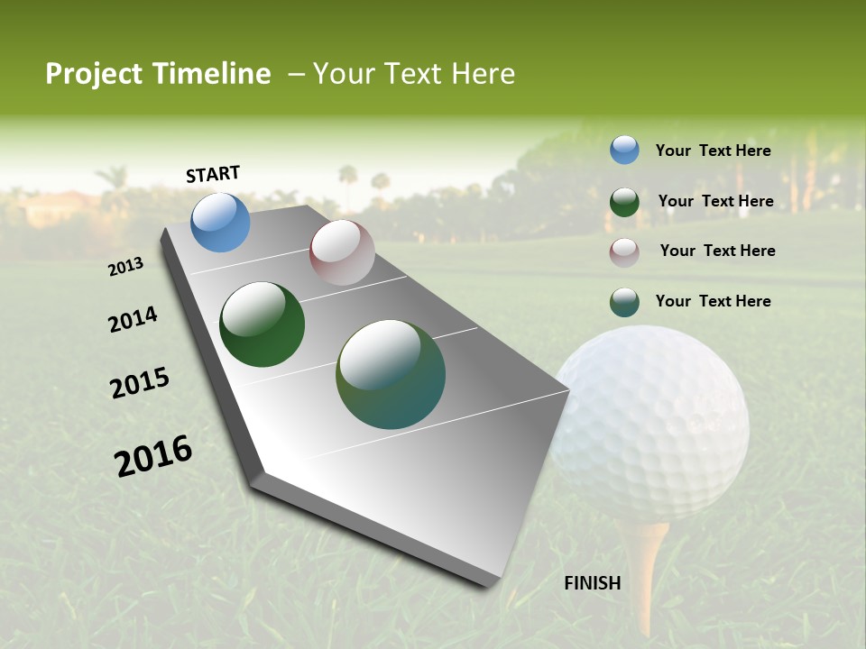 A Golf Ball On A Tee In The Grass PowerPoint Template