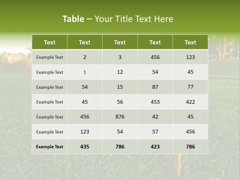 A Golf Ball On A Tee In The Grass PowerPoint Template