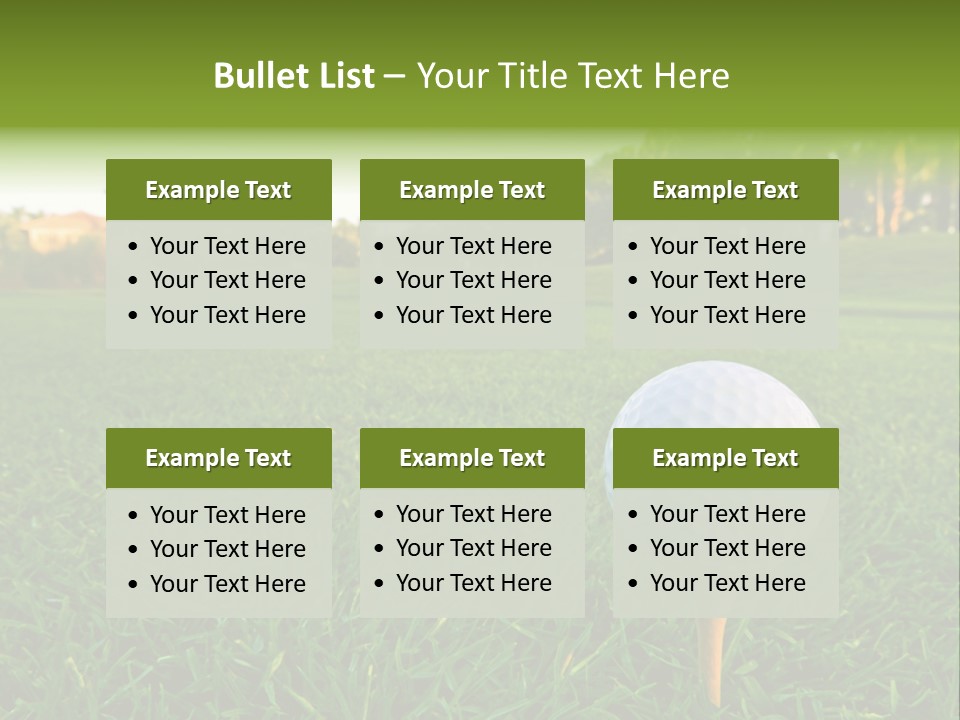 A Golf Ball On A Tee In The Grass PowerPoint Template