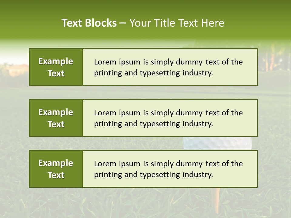 A Golf Ball On A Tee In The Grass PowerPoint Template