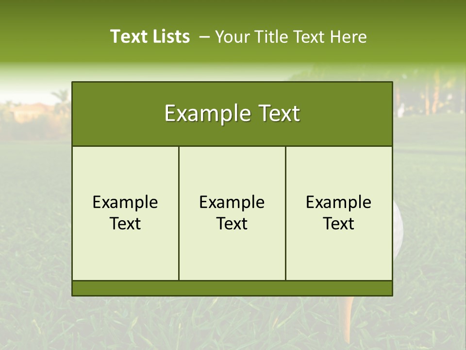 A Golf Ball On A Tee In The Grass PowerPoint Template