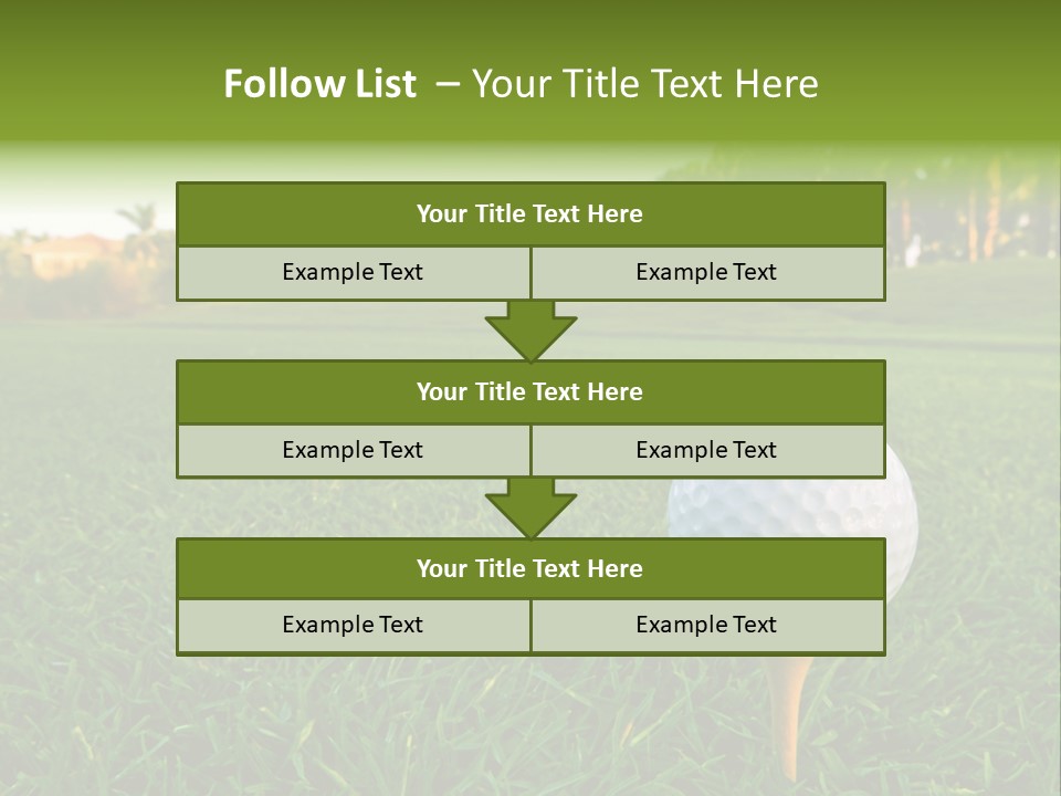 A Golf Ball On A Tee In The Grass PowerPoint Template