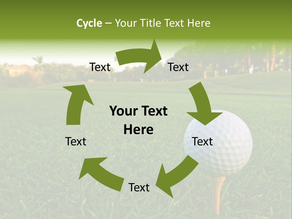 A Golf Ball On A Tee In The Grass PowerPoint Template