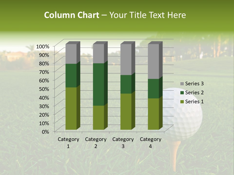 A Golf Ball On A Tee In The Grass PowerPoint Template