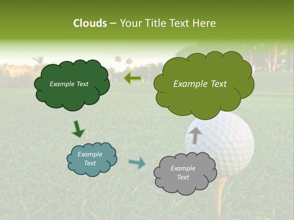 A Golf Ball On A Tee In The Grass PowerPoint Template