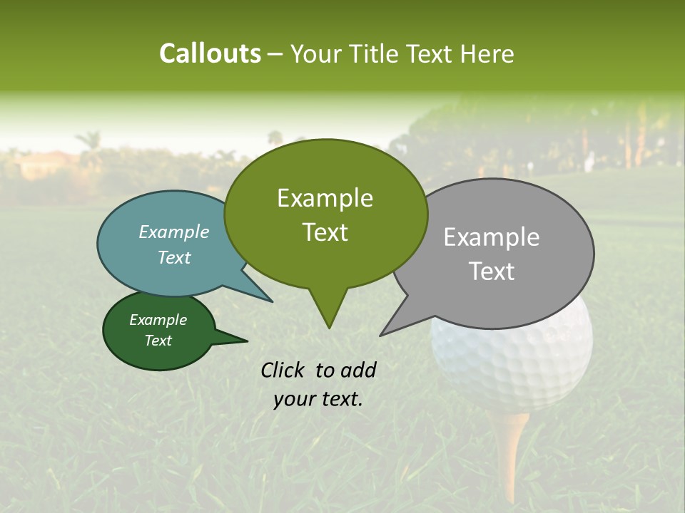 A Golf Ball On A Tee In The Grass PowerPoint Template