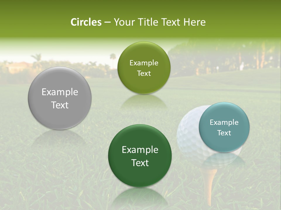 A Golf Ball On A Tee In The Grass PowerPoint Template