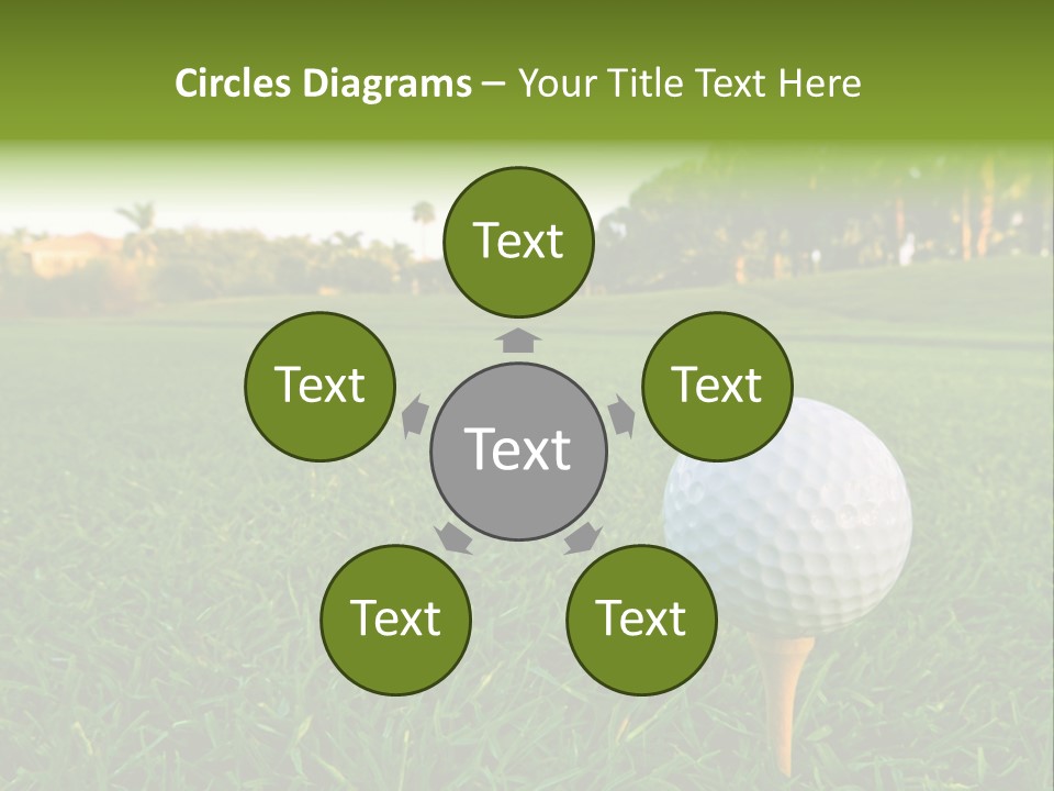 A Golf Ball On A Tee In The Grass PowerPoint Template