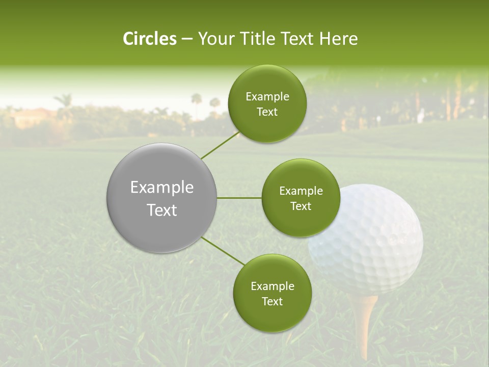 A Golf Ball On A Tee In The Grass PowerPoint Template