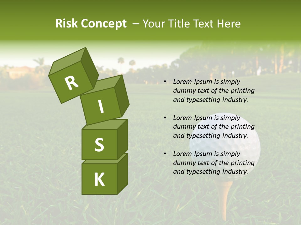 A Golf Ball On A Tee In The Grass PowerPoint Template