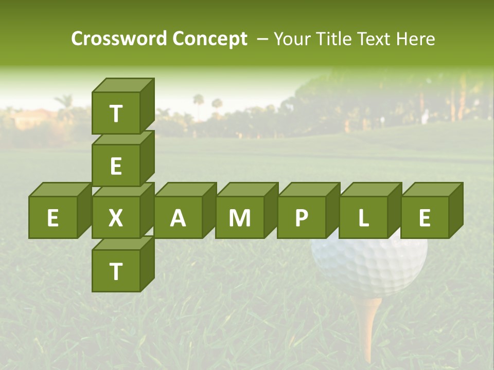 A Golf Ball On A Tee In The Grass PowerPoint Template