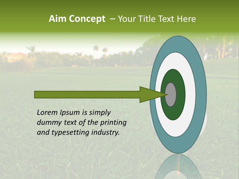 A Golf Ball On A Tee In The Grass PowerPoint Template