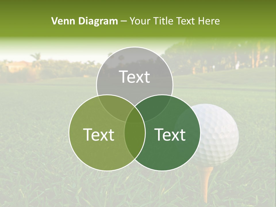 A Golf Ball On A Tee In The Grass PowerPoint Template