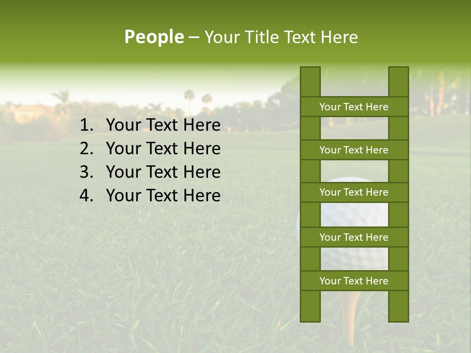 A Golf Ball On A Tee In The Grass PowerPoint Template