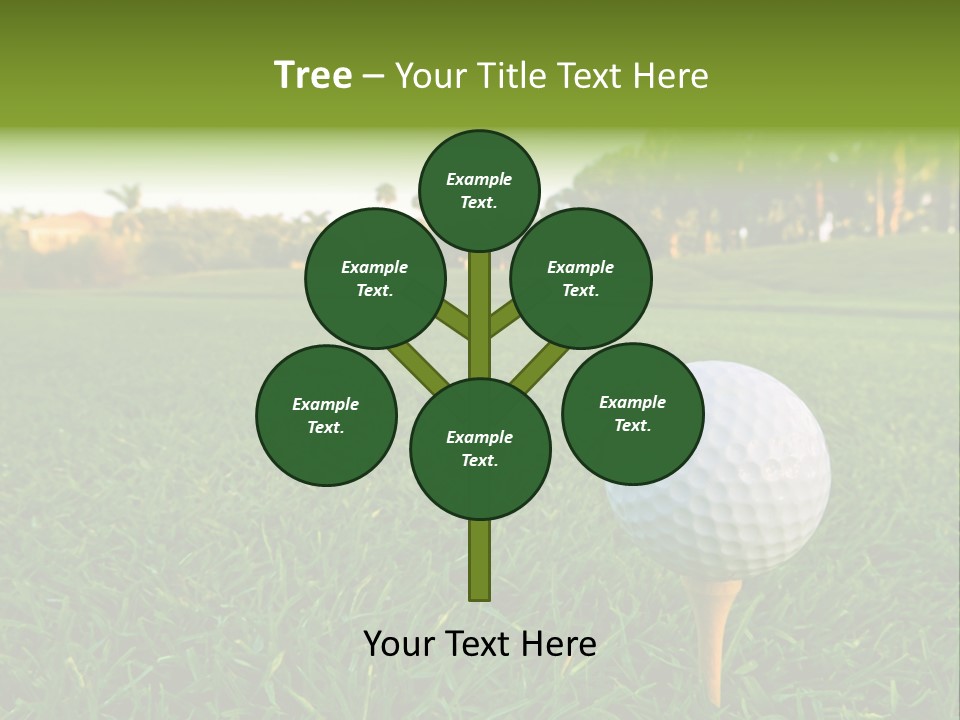 A Golf Ball On A Tee In The Grass PowerPoint Template
