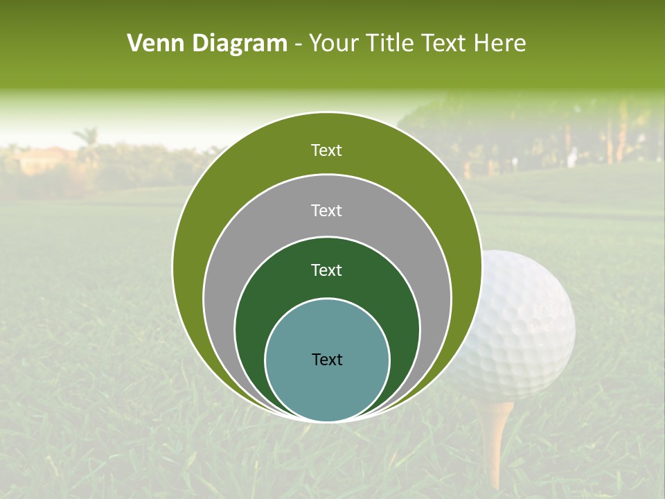A Golf Ball On A Tee In The Grass PowerPoint Template