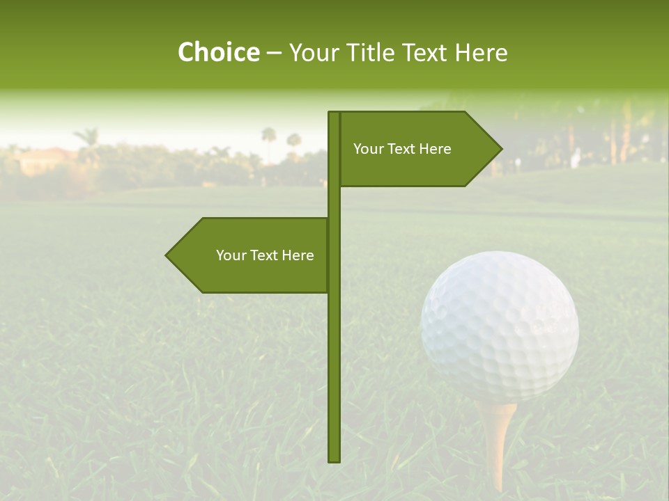 A Golf Ball On A Tee In The Grass PowerPoint Template