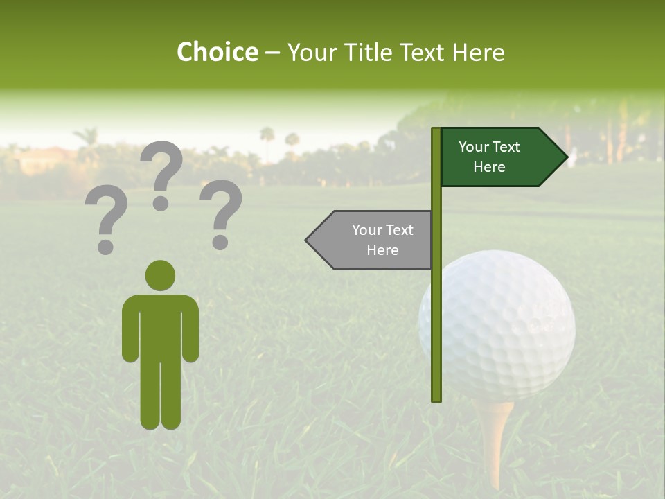 A Golf Ball On A Tee In The Grass PowerPoint Template