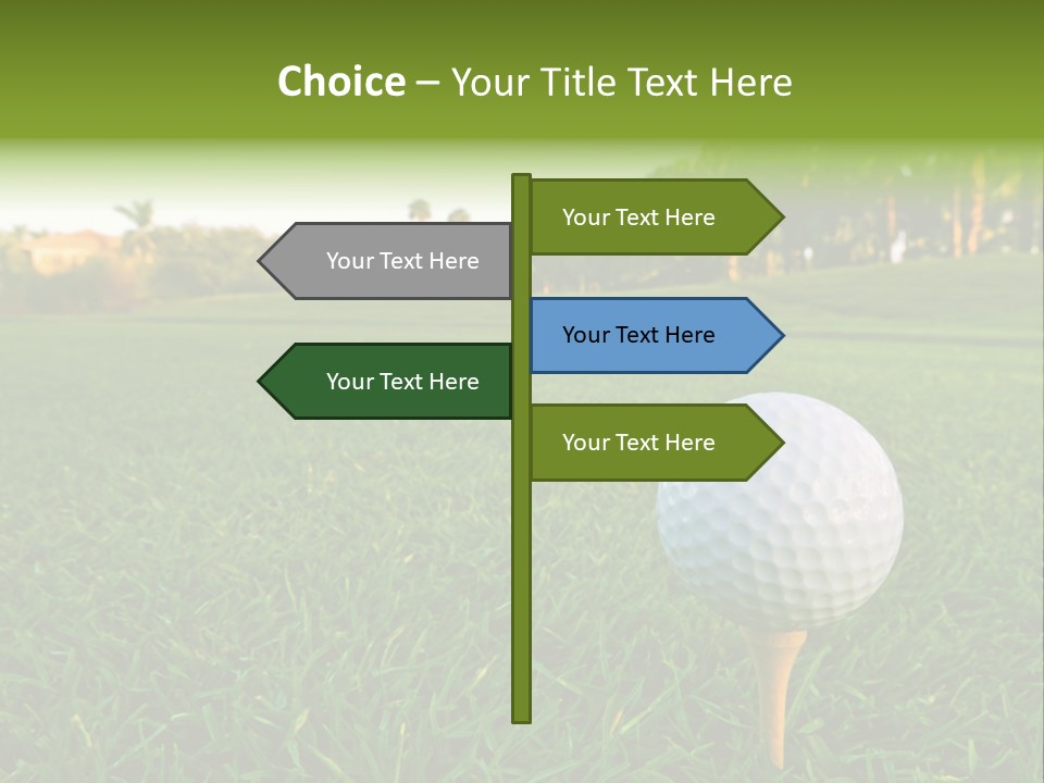 A Golf Ball On A Tee In The Grass PowerPoint Template