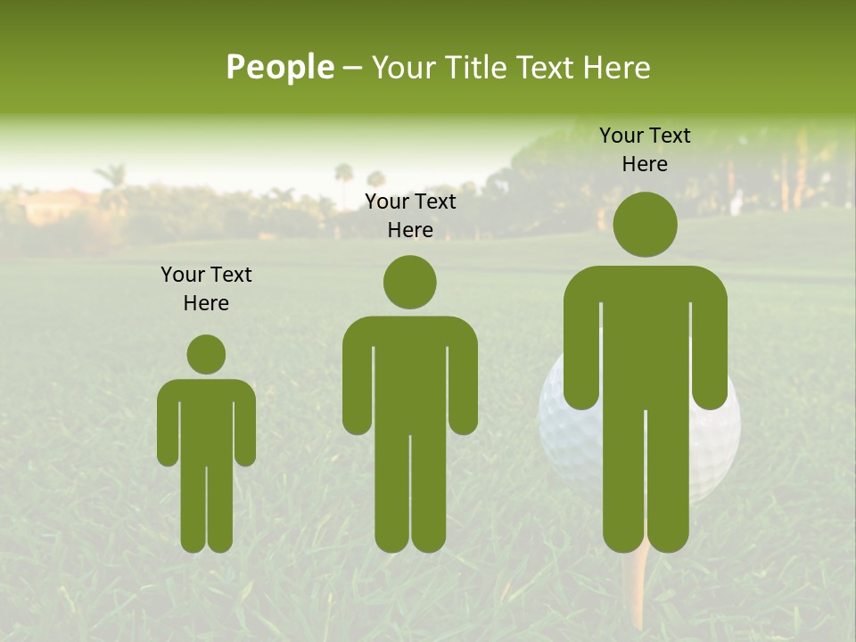A Golf Ball On A Tee In The Grass PowerPoint Template