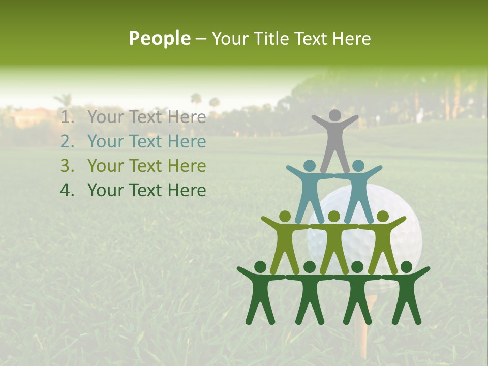 A Golf Ball On A Tee In The Grass PowerPoint Template