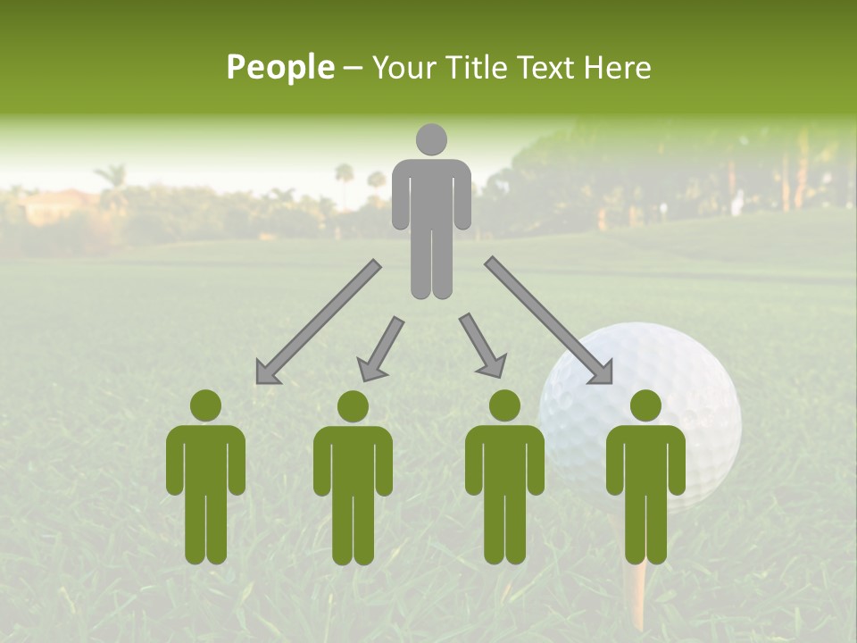 A Golf Ball On A Tee In The Grass PowerPoint Template
