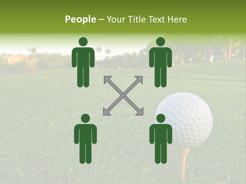 A Golf Ball On A Tee In The Grass PowerPoint Template
