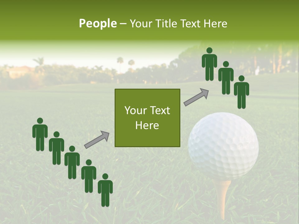 A Golf Ball On A Tee In The Grass PowerPoint Template