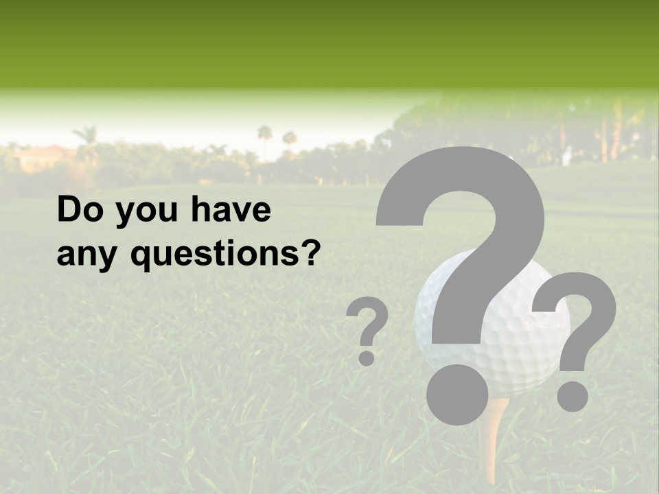 A Golf Ball On A Tee In The Grass PowerPoint Template