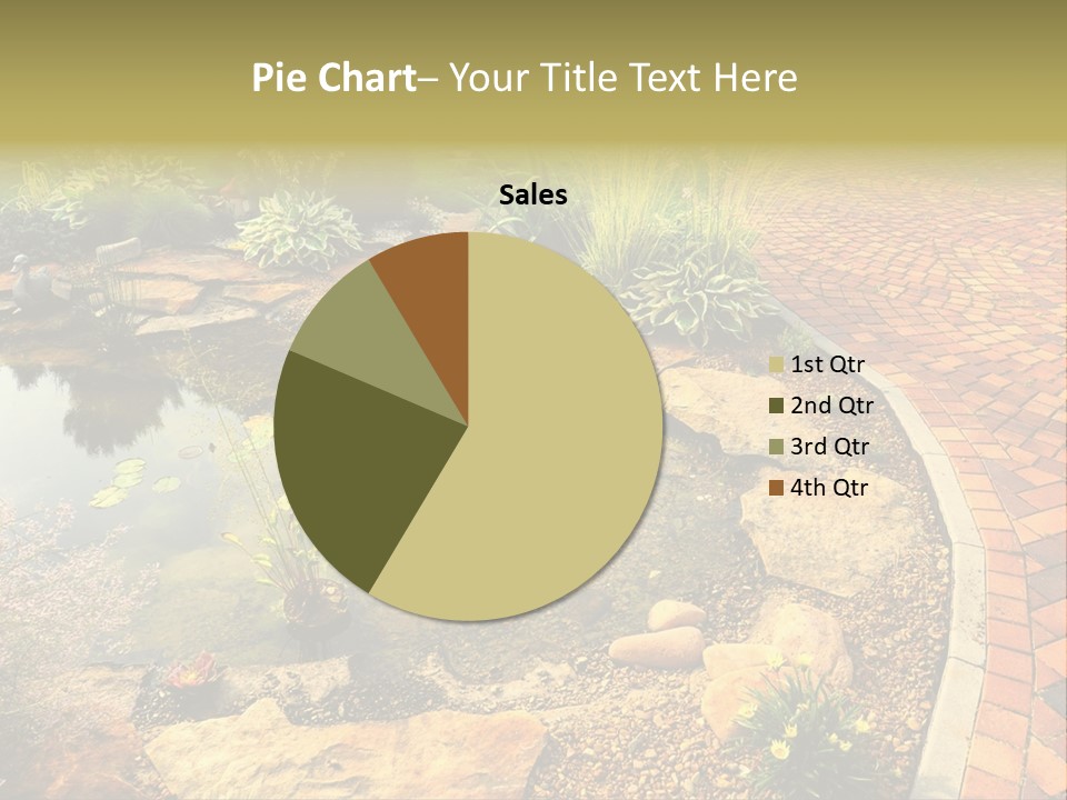 A Small Pond Surrounded By Rocks And Plants PowerPoint Template