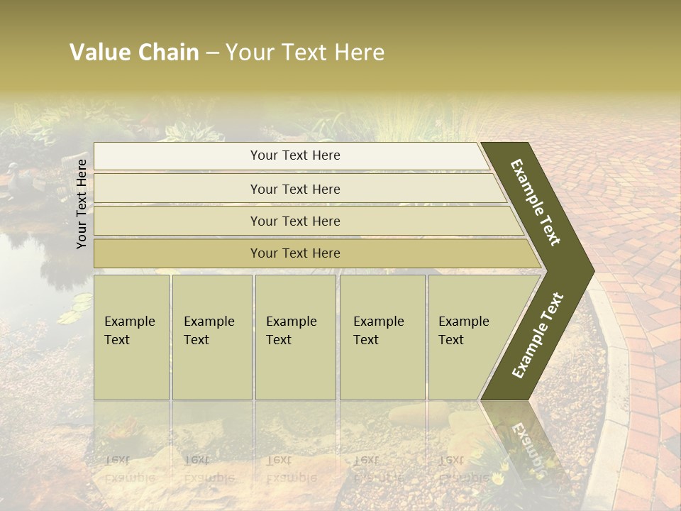 A Small Pond Surrounded By Rocks And Plants PowerPoint Template