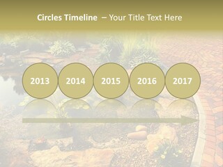 A Small Pond Surrounded By Rocks And Plants PowerPoint Template