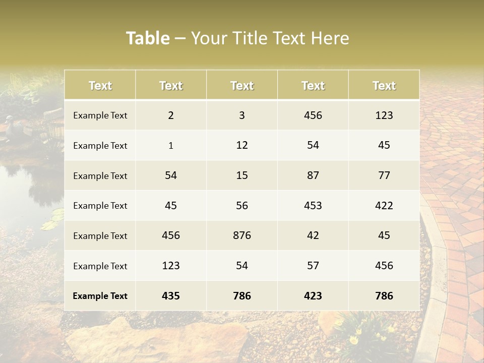 A Small Pond Surrounded By Rocks And Plants PowerPoint Template
