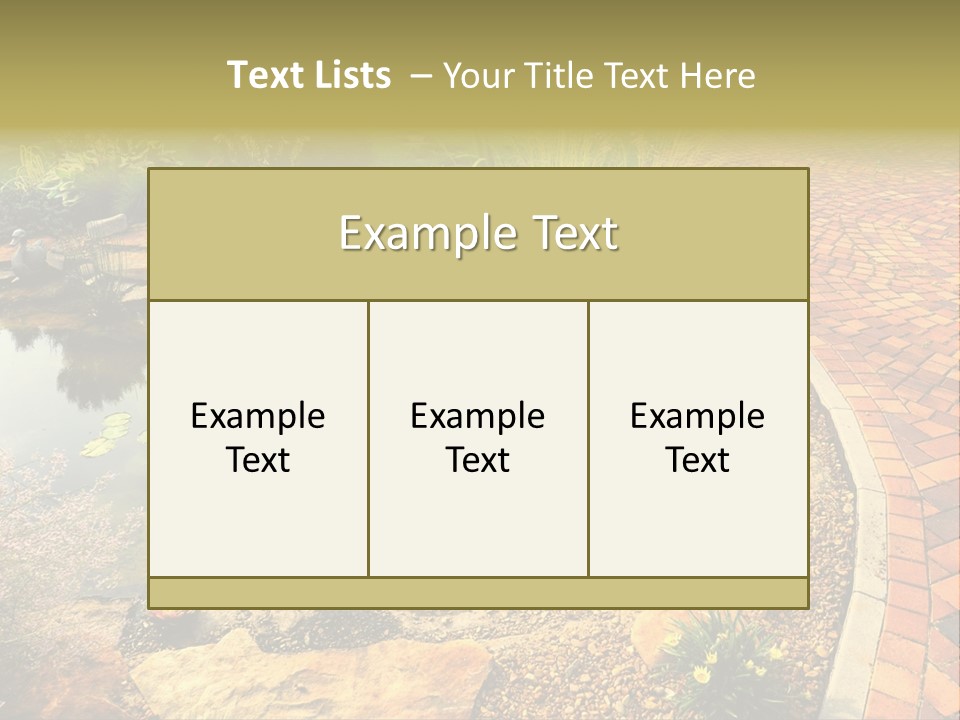 A Small Pond Surrounded By Rocks And Plants PowerPoint Template