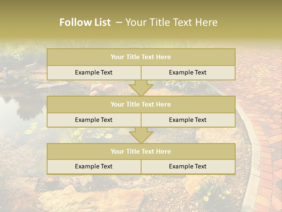 A Small Pond Surrounded By Rocks And Plants PowerPoint Template