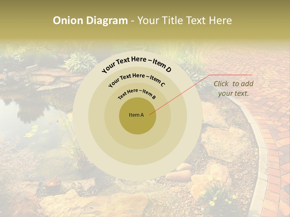 A Small Pond Surrounded By Rocks And Plants PowerPoint Template