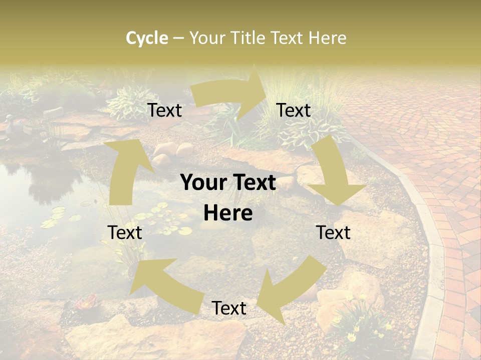 A Small Pond Surrounded By Rocks And Plants PowerPoint Template