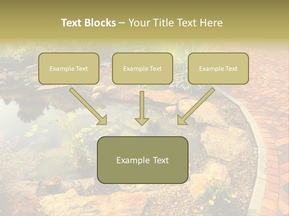 A Small Pond Surrounded By Rocks And Plants PowerPoint Template